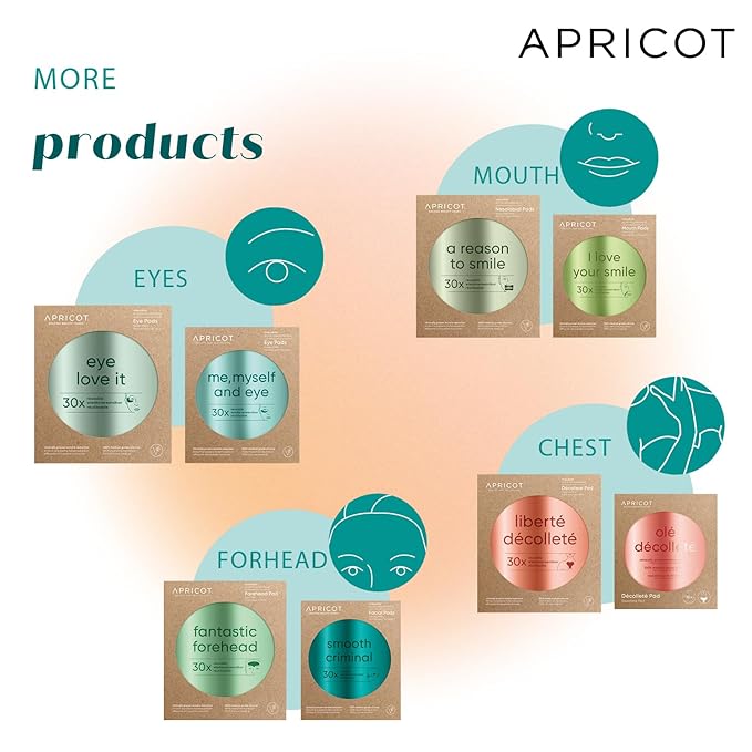 APRICOT Eye Patches with Hyaluronic Acid (pack of 1) I Anti-Aging Eye Pads "Me,Myself and Eye" I Reduces eye wrinkles I Reusable eye patches I Silicone pads against wrinkles I Made in Germany