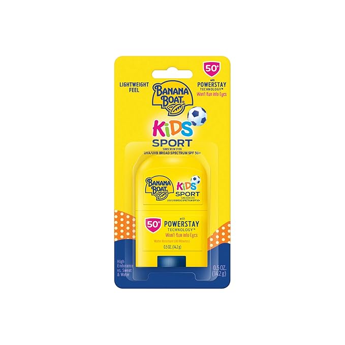 Banana Boat Sport Kids Sunscreen Stick SPF 50, 0.5oz | Travel Size Sunscreen for Kids, Childrens Sunblock SPF 50, Oxybenzone-Free, 0.5oz