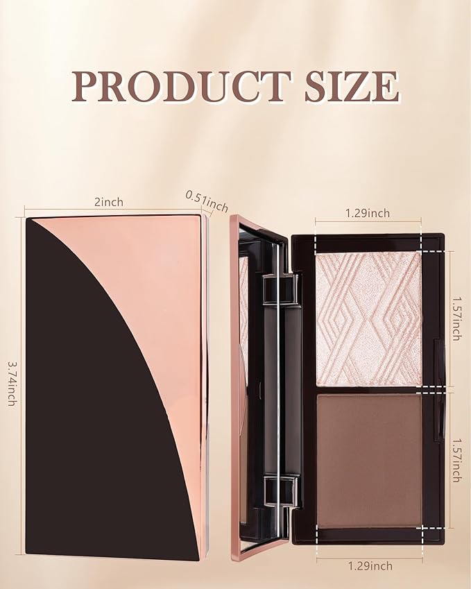Face Bronzer Contour Blush Powder Palette-2 in 1 Cruelty-Free Buildable Facial Cheek Shimmer Blusher Contour Bronzing Pressed Powder,Blendable Makeup Palette,Thanksgiving Gift Set for Women-02