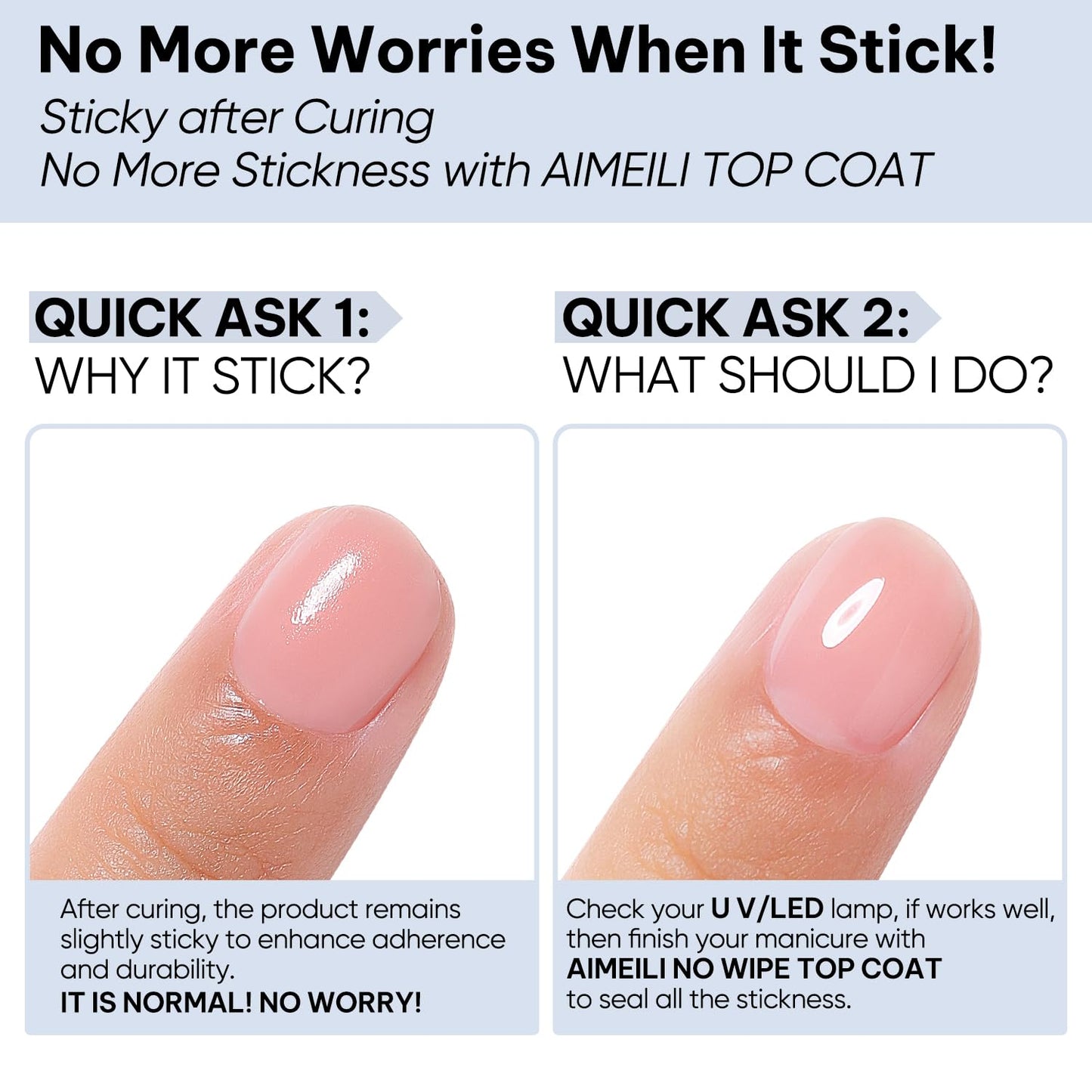 AIMEILI Builder Nail Gel Rubber Base Top Coat Kit 3pcs, Hema Free, Cruelty Free, Vegan, Clear High Gloss Gel Nail Polish Long Lasting Nail Art