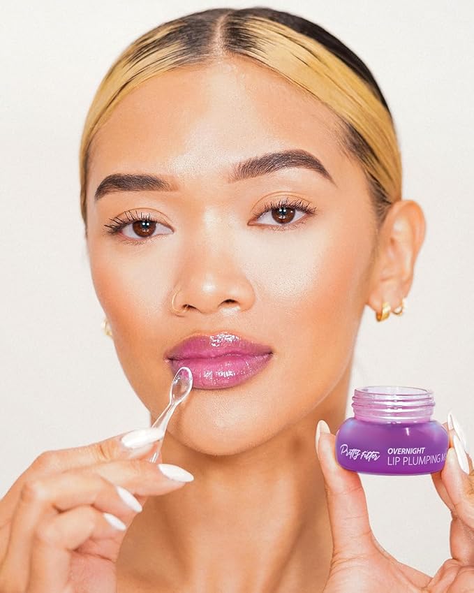 Touch in Sol Pretty Filter Overnight Lip Plumping Mask - Korean Lip Treatment Mask for Dry and Cracked Lips - Lip Volumizing and Intensive Nourishing with Shea Butter - Fig and Vanilla Scent