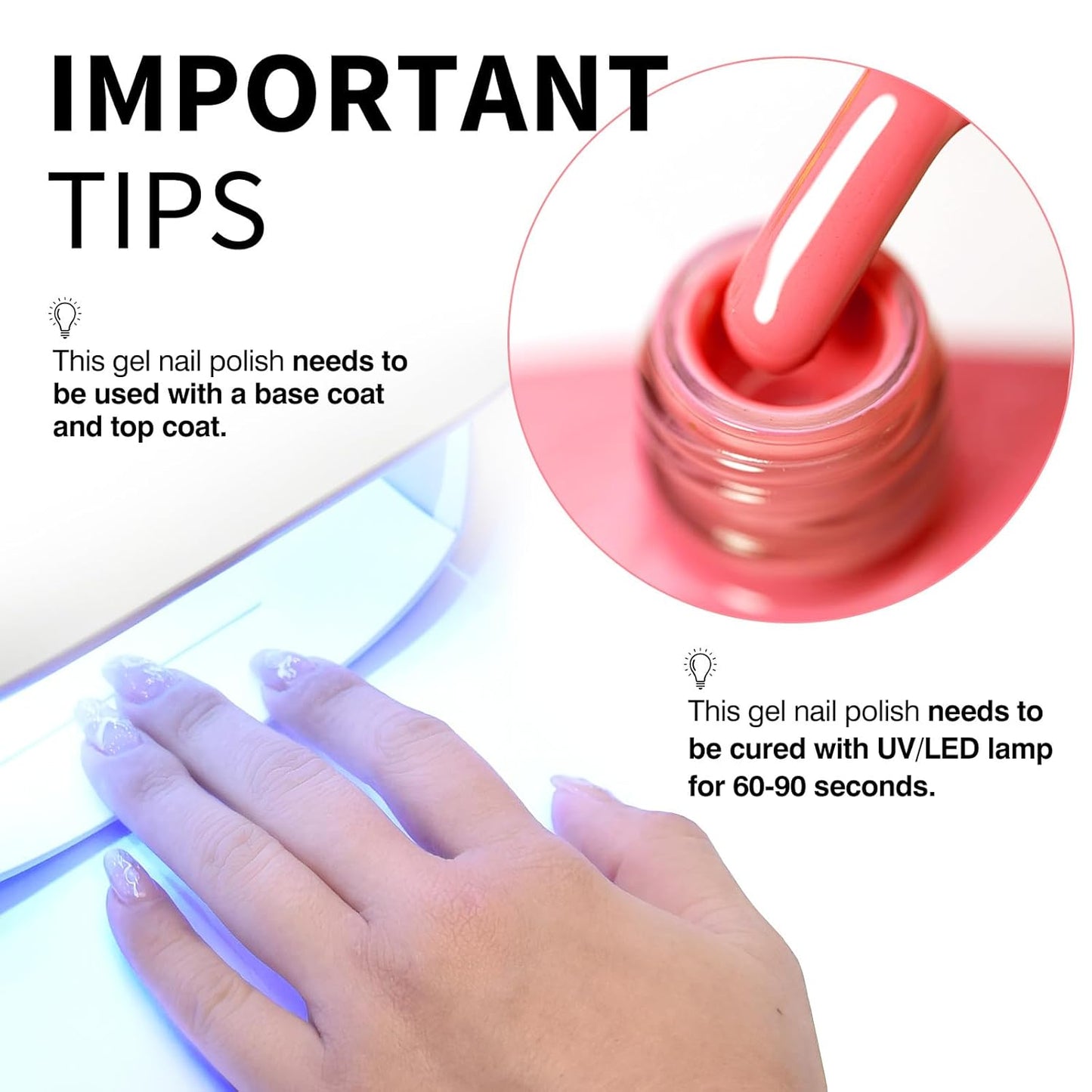 CANNI Pink Gel Nail Polish – 1pc 9ML Hot Grapefruit Pink Color, Soak Off UV LED Gel, High Gloss for French Manicure, DIY Nail Art & Salon Use