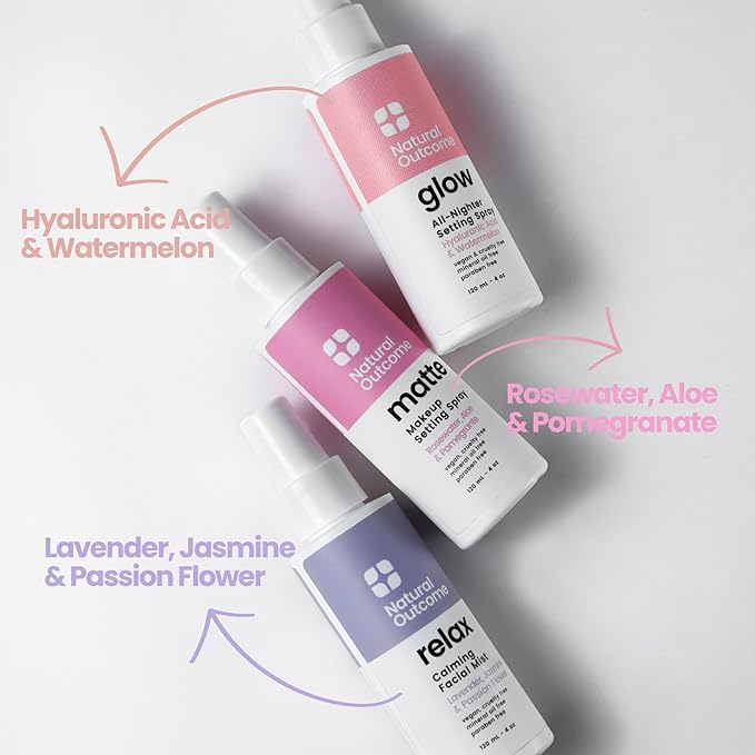 Face Mist Trio Collection – Hydrating Facial Mist Spray for Glowing Skin – Rosewater, Lavender & Hyaluronic Acid – Makeup Setting & Refreshing Face Spray Mist