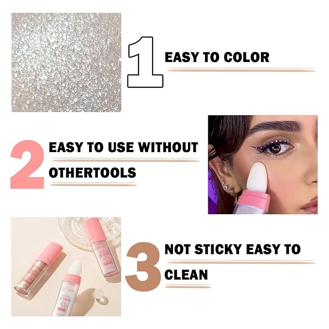 Polvo De Hadas Body Shimmer Glitter Highlighter Powder Makeup,High Gloss Sparkle for Face Body Hair,Create The Most Sparkly And Attractive Glitter Makeup - Nude Pink