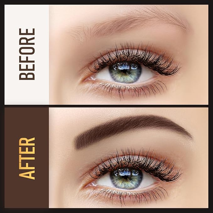 Eyebrow Pen, Soleira Waterproof Eyebrow Pencil with 4 Tip Microblading Eyebrow Pen and Dual-ended Eyebrow Brush, for Natural-Looking Brows, Long-Lasting, V2 Dark Brown