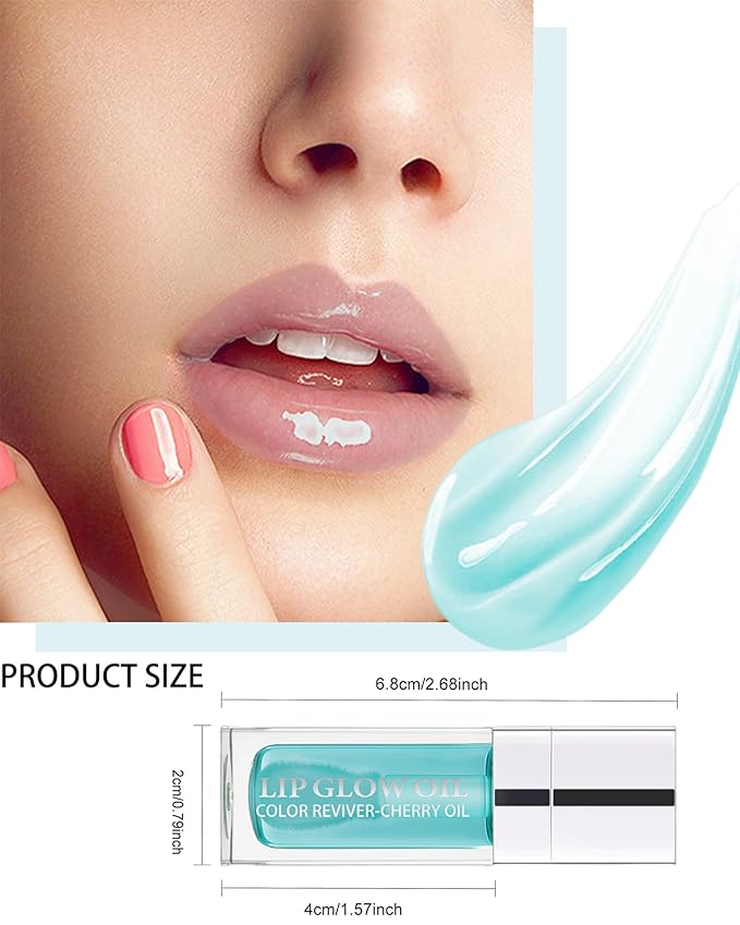 Tinted Moisturizing Lip Glow Oil,Hydrating Plumping Lip Gloss Lip Care Clear Toot Lip Oil for Dry Lip,Glow Reviver Lip Oil,Shine Lip Tint Stain Lip Care Product,Christmas Makeup Gift for Women-#017