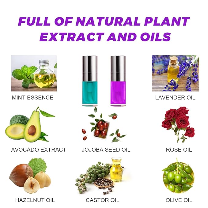 Lip Glow Oil Set, 2 Pcs Comforts Plumping Lip Oil, Refreshes Hydrating Lip Gloss Oil, Non-sticky Lip Plumper Gloss, Nourishing Lip Oil Tinted Lip Balm Lip Care, Soothes Tinted Lip Oil For Dry Lip