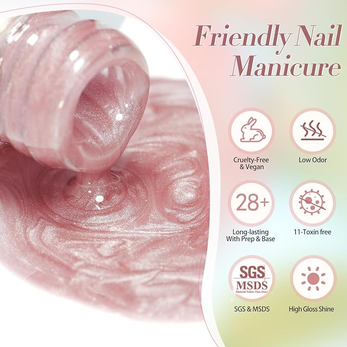 Born Pretty Pastel Magnetic Gel Nail Polish,Water Light Cat Magnetic Eye Gel Jelly Glass Crystal Nail Polish Glitter Shimmer Auroras Magnetic Gel Nail Art Manicure Kit 6PCS