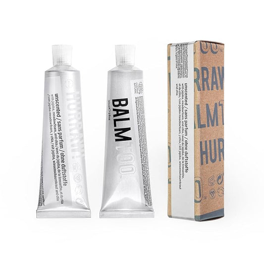 Hurraw! Balmtoo Squeezable Balm, Unscented: Thick and ultra-moisturizing for anywhere application. Body, face, lips, neck, fingers, toes. 1 tube = 7 sticks of lip balm. Natural, Organic. Made in USA
