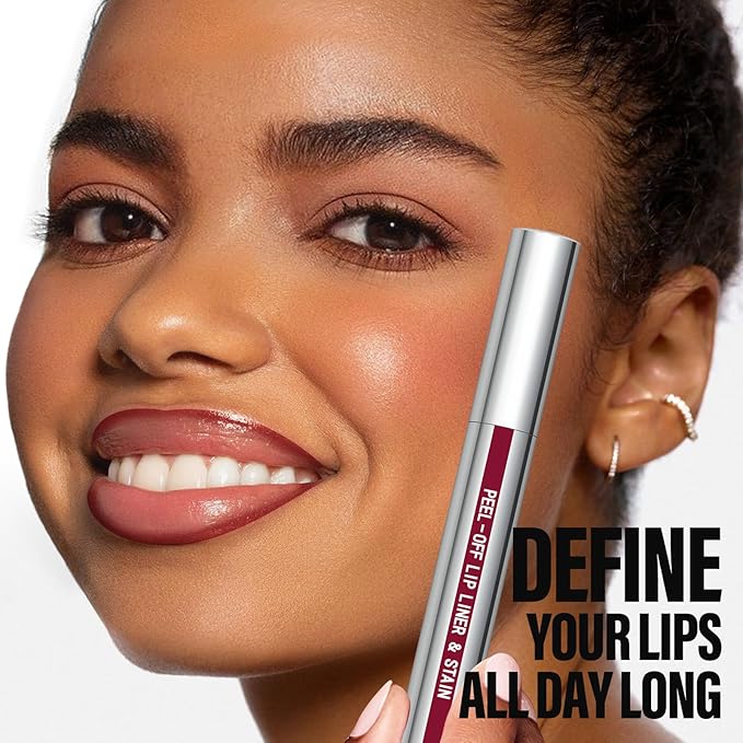 Cilrofelr Peel Off Lip Liner Stain, Long Wear Tattoo Lip Liner with Tweezer, Peel Off Lip Stain with Matte Finish, Long Lasting, Waterproof, Transfer-proof, Highly Pigmented Color (Berry)