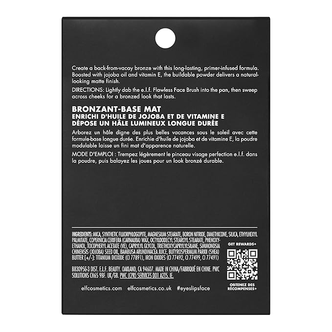 e.l.f. Primer-Infused Bronzer, Long-Lasting, Lightweight & Buildable Powder Bronzer, Delivers A Matte Finish, Vegan & Cruelty-Free, Desert Sun