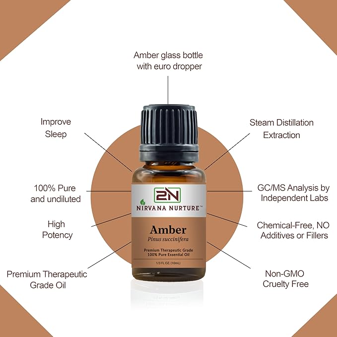 Amber Essential Oil 100% Pure Premium Therapeutic Grade, Undiluted