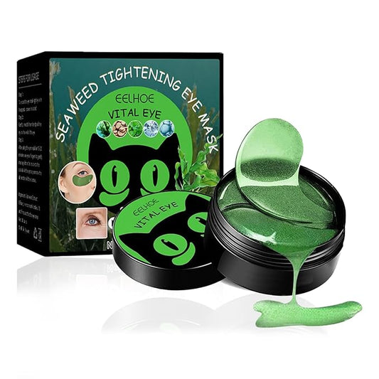Eye Mask-Seaweed Under Eye Patches with Collagen &Sodium Hyaluronate, Pure Natural Extracts For Wrinkles, Puffy Eyes & Dark Circles, for Youthful Appearance & Reduction of Fine Lines (60 Pcs)
