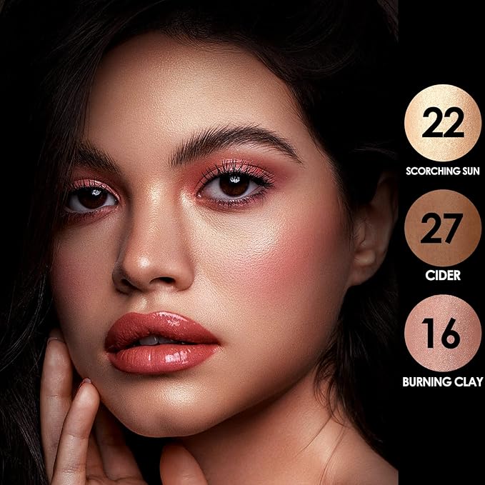 FOCALLURE 3 Pcs Cream Contour Sticks,Shades with Highlighter & Bronzer & Blush,Non-greasy Long-wear Face Contouring Pen,Easy to Sculpt the Face and Create a Lightweight Finishing Makeup,MEDIUM-WARM