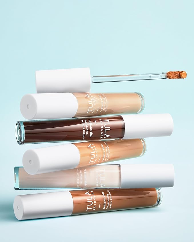 TULA Skin Care Radiant Skin Brightening Serum Concealer - Conceals Dark Circles & Discoloration, Longwearing & Crease-Resistant, Brightens the Appearance of Skin Over Time, Shade 135, 0.18 fl oz.