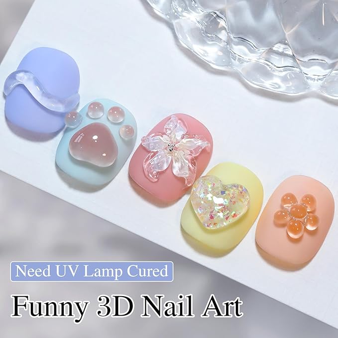 Double Rhythm 3D Clear Solid Sculpting Gel for Nail Art - Non-Sticky Hard Gel for Building, Carving, Molding Extension - Soak Off UV/LED Salon Home DIY 0.5 Oz (Clear)