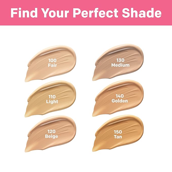 Almay Skin Perfecting Healthy Biome Foundation Makeup with Prebiotic Complex SPF 25, Hypoallergenic, Fragrance Free, 140 Golden, 1 fl. oz. (Pack of 3)