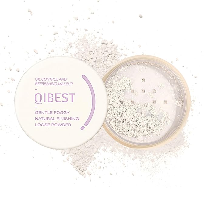 Setting Powder Loose Face Powder Lightweight Soft Smooth Brighten Minimizes Pores Long Lasting Oil Control Loose Powder Makeup For Matte Flawless Finish 01#Foggy White