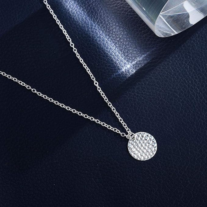 Boho Layering Disc Pendant Necklace Silver Jesus Choker Necklaces Beaded Chain Jewelry Adjustable for Women and Girls