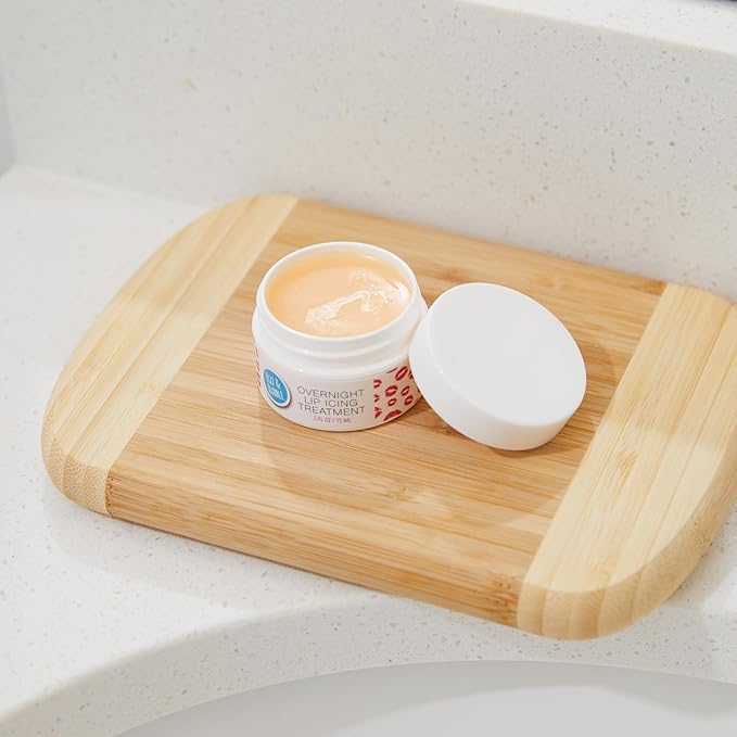 Fizz & Bubble Overnight Lip Icing Treatment with Vitamin E, Shea Butter, Hyaluronic Acid, Beeswax & More - Coconut & Peach - 0.5 Fl Oz