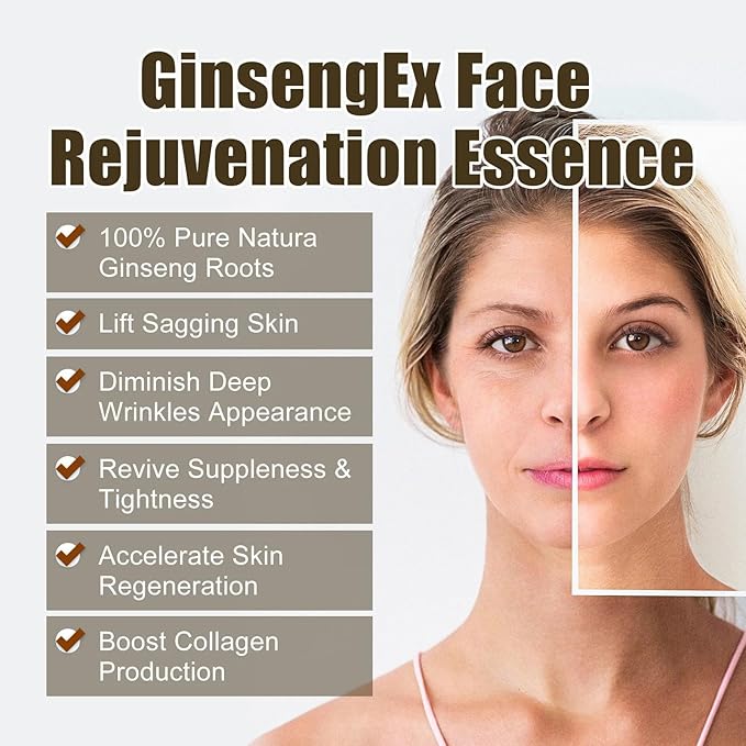 Ginseng Extract Liquid, Ginseng Extract Anti-Wrinkle Original Serum Oil, Korean Red Ginseng Essence for Anti Aging, Moisturizer, Fighting Collagen Loss, Reduces Wrinkles, Improves Sagging (2)