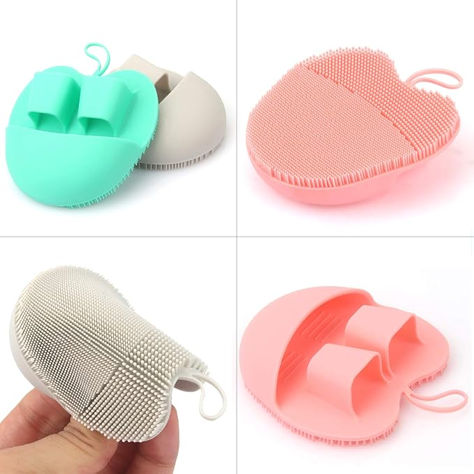 INNERNEED Soft Silicone Facial Cleansing Brush Set, Gentle Exfoliating and Massaging Face Scrubber Pad, Anti-Slip Design for Blackhead Removal and Skin Care (Pack of 3)