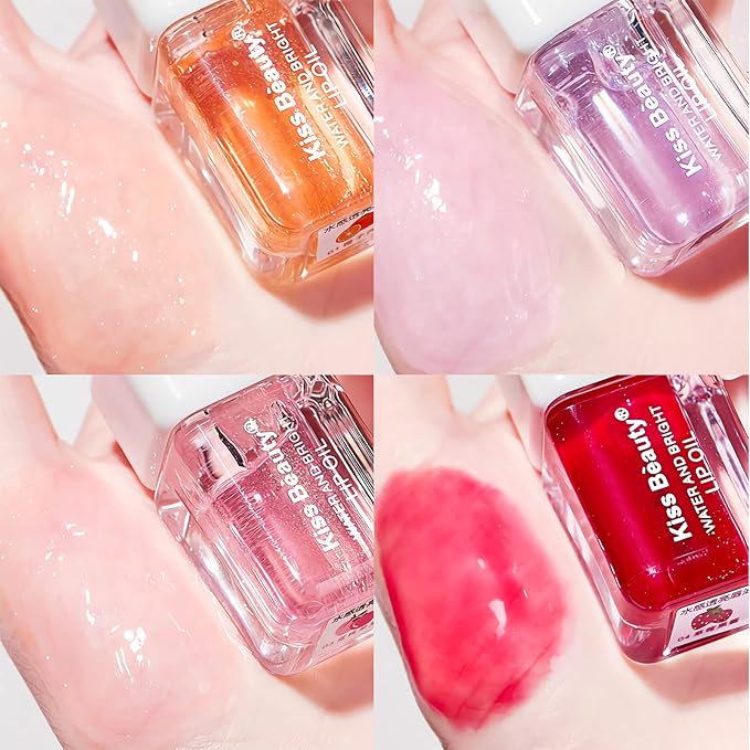 Plumping Lip Oil,Lip Gloss Hydrating Tinted Lip Balm Lip Care Transparent Toot Lip Oil Tinted Lip Glow Oil Long Lasting Nourishing Non-sticky Repairing Lightening Lip Lines Shine Primer Lip Tint（Grape)