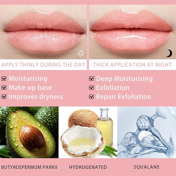 Lip Mask Overnight, Lip Sleeping Mask, lip Mask With Vitamin C, Antioxidants, Improves Dryness, Hydrating &Prevention Dry and Crack Lip Scrubs Exfoliator (peach&grapefruit)