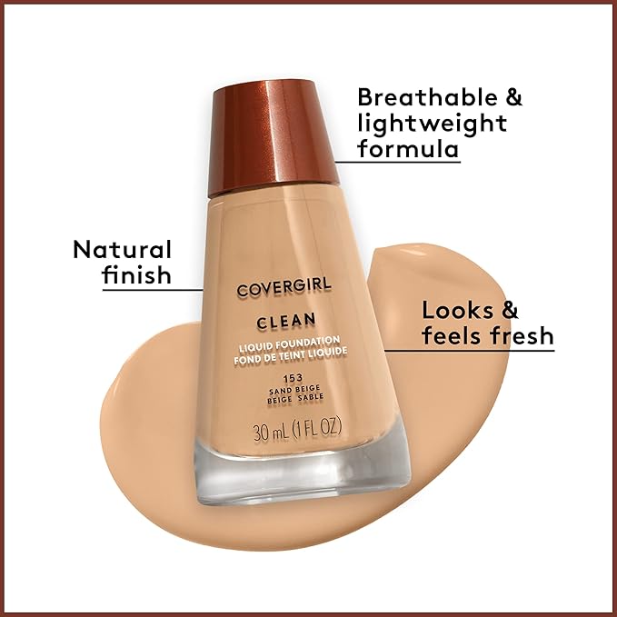 COVERGIRL Clean Makeup Foundation Tawny 165, 1 oz (packaging may vary)