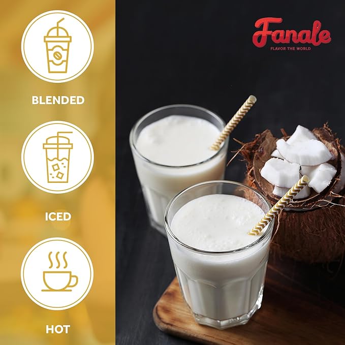 Fanale Premium Coconut Bubble Tea Flavoring Powder | Perfect for Baking, Smoothies, Desserts and Drinks | Instant Flavoring Powder for Boba Milk Tea - 2.2 Pounds (Pack of 20)