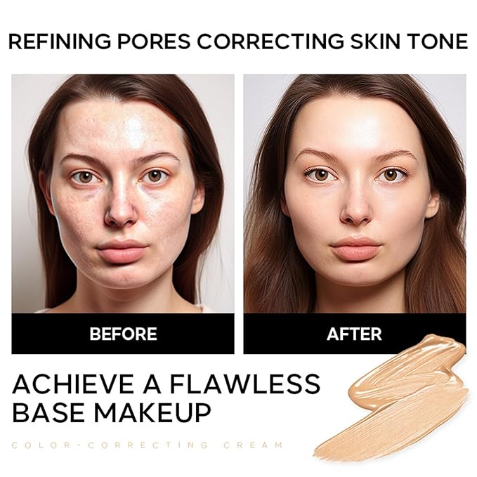 CC Cream with SPF 15, CC Cream Tinted Moisturizer, CC Cream Foundation Full Coverage Correcting Dullness Uneven Skin Tone, Watrerproof Long Lastng CC Cream Hydration Concealer (Iovry)