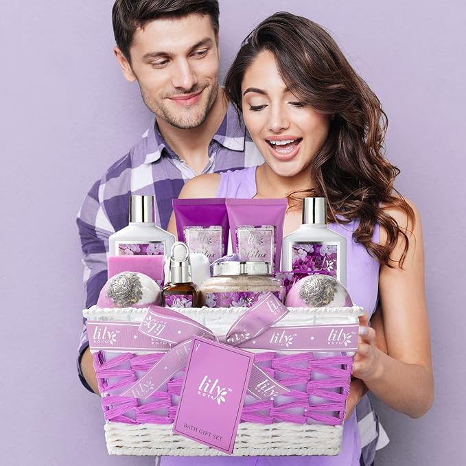 Bath & Body Gift Set for Mothers Day - Luxury 18-Piece Spa Gift Basket for Women, Pampering Bath Set with Bath Bomb | Christmas, Birthday Gifts, Perfect Holiday Gift for Her & Mom All Occasions
