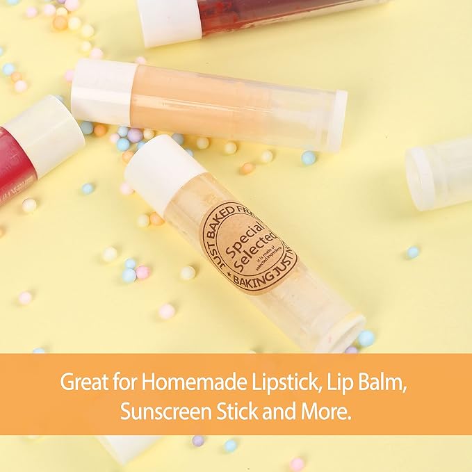 LotFancy Lip Balm tubes Empty, 60PCS 5.5ml (3/16 Oz), Clear Lip Balm Container Tubes with White Caps, BPA Free & Leak Free, Refillable