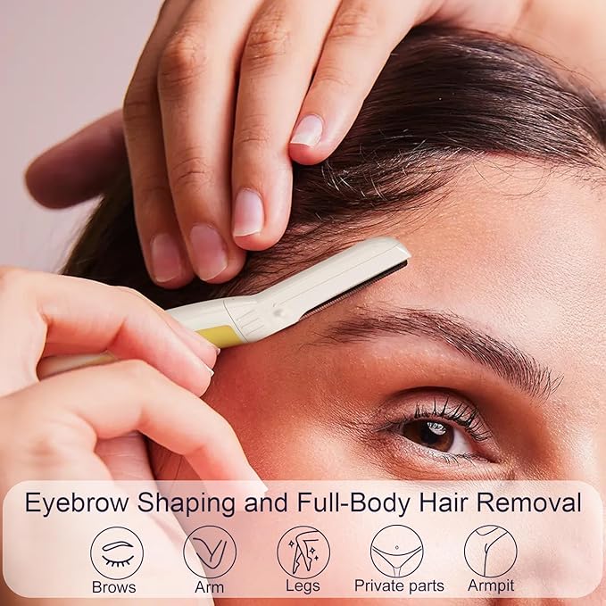 Face Razors for Women, Dermaplane Razor for Women Face, Eyebrow Razor, Dermaplaning Tool, Skin Safe Microblades, Peach Fuzz Remover (9ct, Solar Veil)