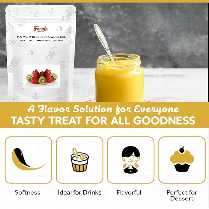 Fanale Premium Egg Pudding Bubble Tea Flavoring Powder | Perfect for Baking, Smoothies, Desserts and Drinks | Instant Flavoring Powder for Boba Milk Tea - 2.2 Pounds (Pack of 1)