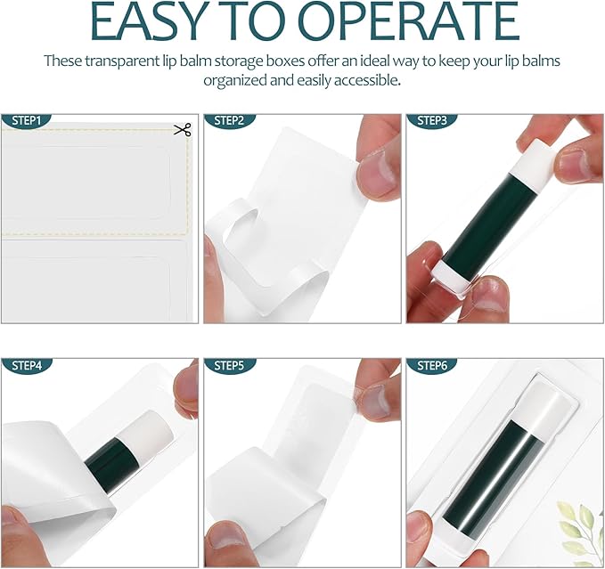 VILLCASE Lip Balm Pouches, 40pcs Plastic Lipstick Money Holder Clear Dome Lip Chap-Stick Money Cash Pounches, Lip Balm Cover for Gift Card DIY Crafts, Not Include Tape