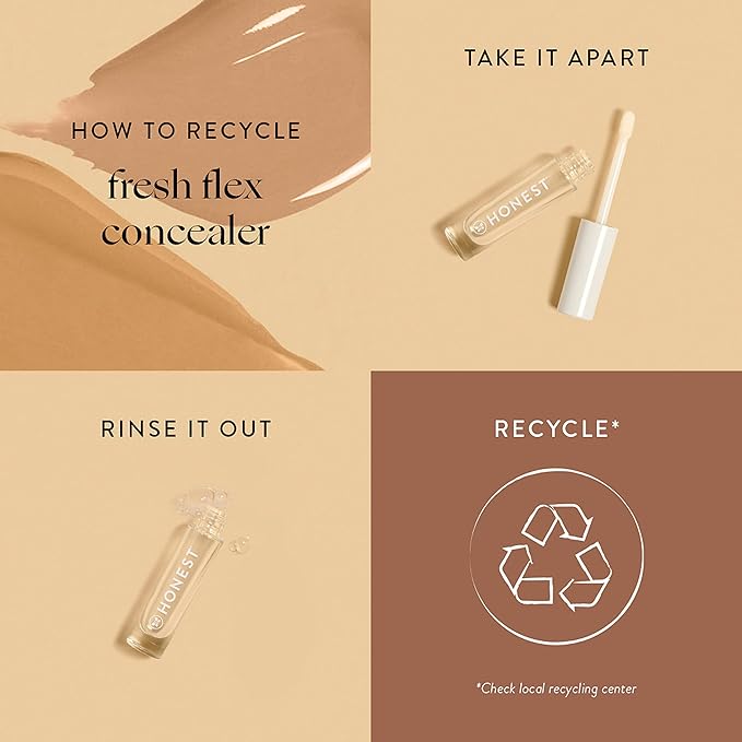 Honest Beauty Fresh Flex Concealer with Niacinamide + Vitamin E + Hyaluronic Acid | Vegan + Cruelty free | Almond, 0.17 fl oz