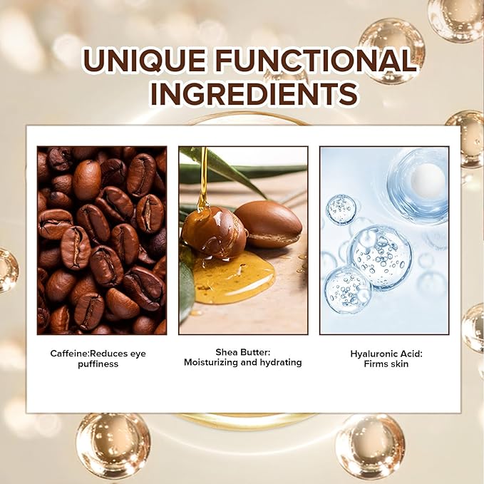 Caffeine Eye Cream for Dark Circles, Under Eye Treatment Eye Cream with Caffeine Anti Aging Wrinkles Lifting Firming Moisturizer Tightening Eye Cream 20ML