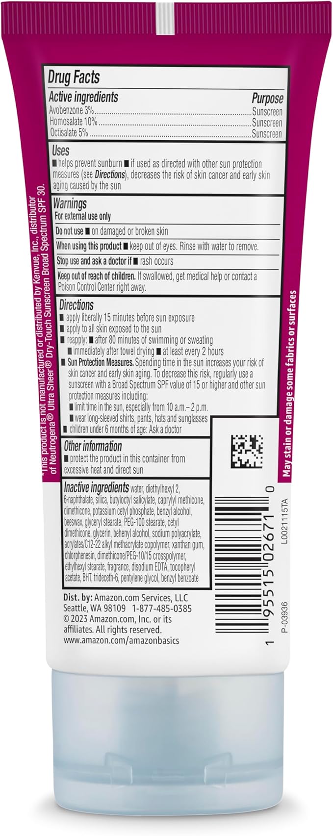 Amazon Brand - Solimo Sheer Face Sunscreen, Formulated without Octinoxate & Oxybenzone, Unscented, 3 fl oz (Pack of 1)