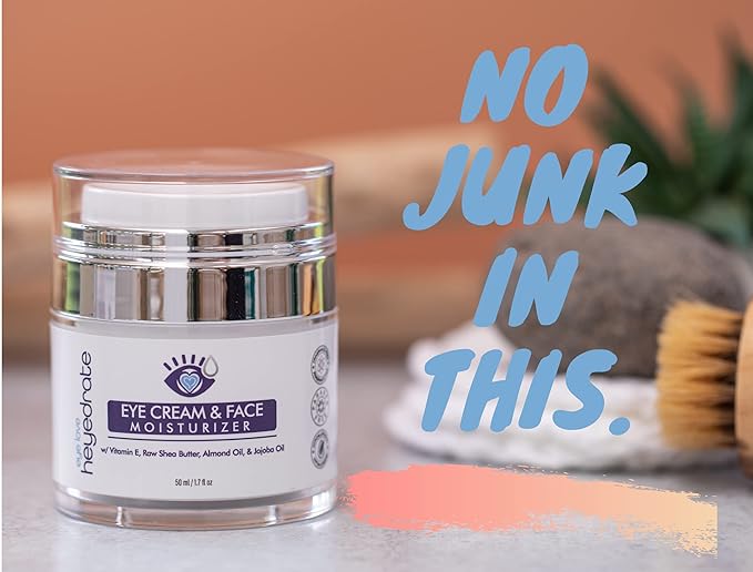 Eye Cream and Face Moisturizer with Organic Aloe Juice, Shea Butter, Almond Oil, & Jojoba Oil | Anti-Aging Eyelid and Facial Moisturizer to Reduce Dark Spots, Dark Circles & Wrinkles (1)