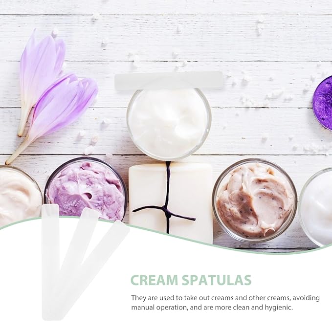 50pcs Soft Film Stick Cream Spoon Facial Mask Spoons Beauty Supplies Facial Cream Beauty Scrapers Makeup Tools Beauty Accessories Makeup Spoons Cream Spatulas