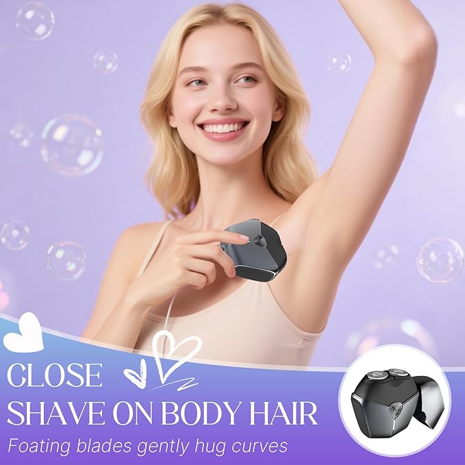 Electric Shavers for Women, Womens Electric Leg Shaver Cordless Painless Facial Hair Removal for Arms and Underarms Bikini Trimmer Electronic Razors for Shaving Portable and Safe Wet and Dry Use