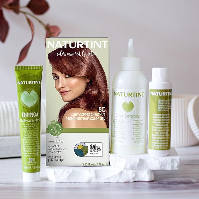 Naturtint 5C Light Copper Chestnut Permanent Hair Color (Pack of 1), Ammonia Free, Vegan, Cruelty Free, up to 100% Gray Coverage, Long Lasting Results (Packaging may vary)