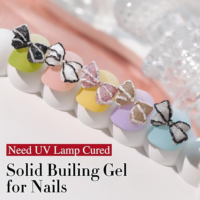 Double Rhythm 3D Nail Gel Solid Sculpting Gel for Nail Art Non-Sticky Hard Gel for Building Carving Molding Nail Extension Soak Off UV/LED Salon Home DIY 0.5 Oz (Gypsum Black)