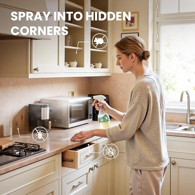 HIQILI Peppermint Essential Oil Add to Spray, Diffuser, Can Enjoy Air Freshening, Use in Kitchen, Bedroom, Office, Extra Free Travel Bottle - 3.38 Fl Oz/100 ML