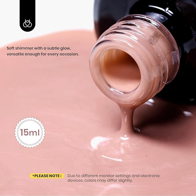 Beetles Builder Gel for Nails, 7 in 1 Nude Brown Colored Strengthener Gel in a Bottle for Nail Extension Nail Apex Building UV LED Lamp Cured DIY at Home Beauty Gift Sets for Women,Base Coat Need