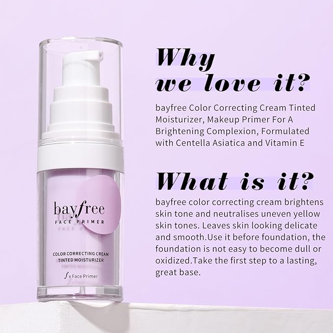 Color Correcting Cream Tinted Moisturizer, Makeup Primer for A Brightening Complexion, Formulated with Centella Asiatica and Vitamin E