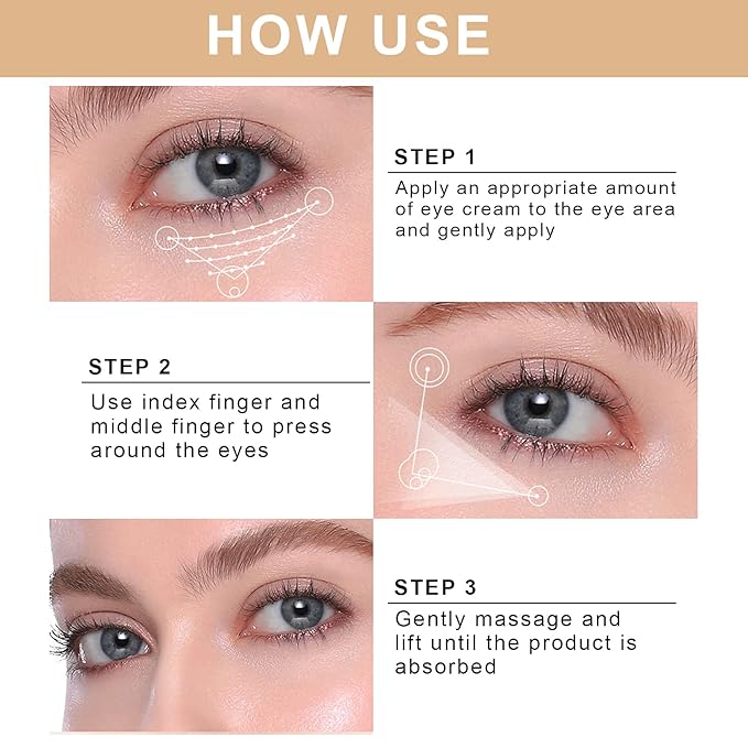 Caffeine Eye Serum, Eye Lift Serum with Vitamin C, Hyaluronic Acid, Collagen - Reduces Puffiness, Dark Circles, Under Eye Bags 1 oz / 30 ml