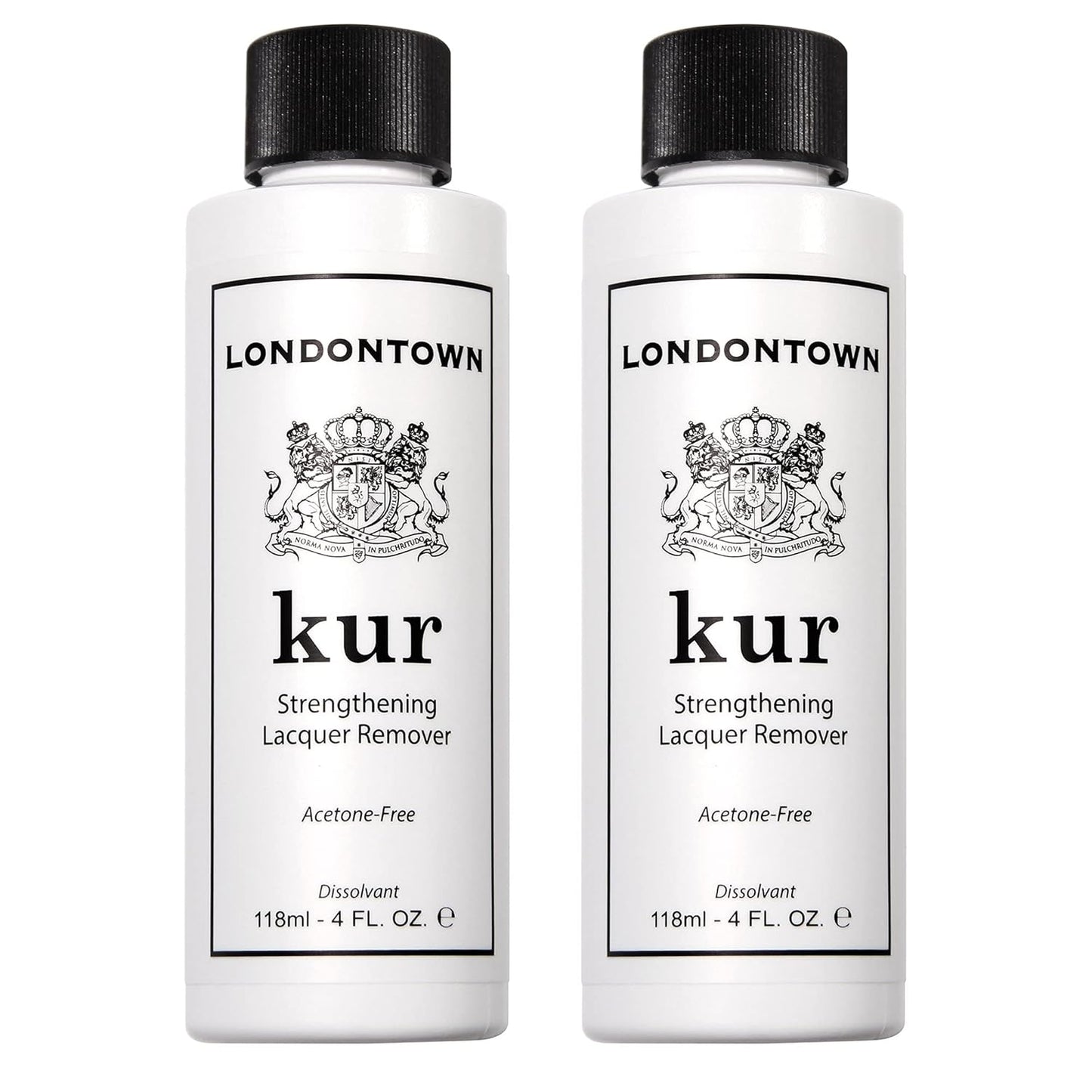 LONDONTOWN Acetone-Free Nail Polish Remover – Fast-Acting, Gentle Formula with Vitamins A & E, Removes Glitter & Dark Polish, Strengthens & Hydrates Nails, 4 fl oz each, Pack of 2