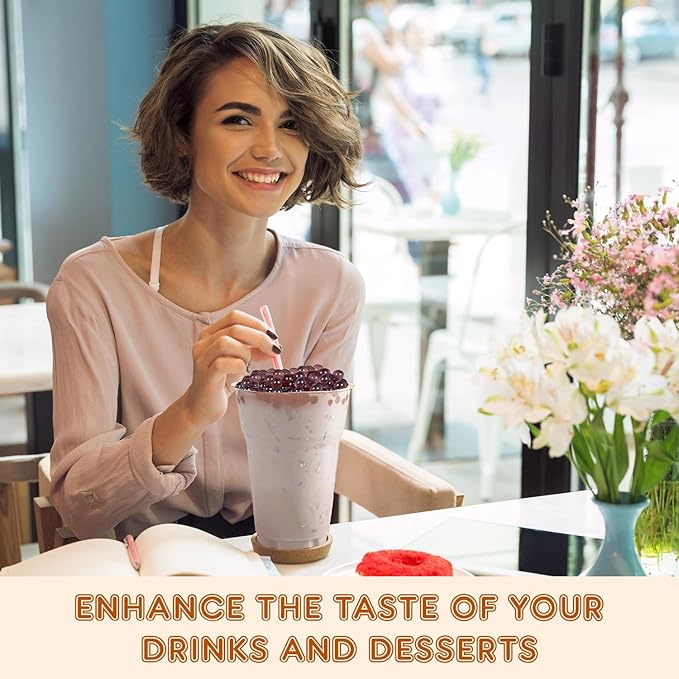 Fanale Blueberry Popping Boba Pearls, Vegan, Non GMO, Gluten Free, Fat Free, Perfect for Bubble Tea, Smoothies, Ice Cream, Desserts, and Beverages.